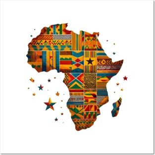 African Map Kente Pattern Posters and Art